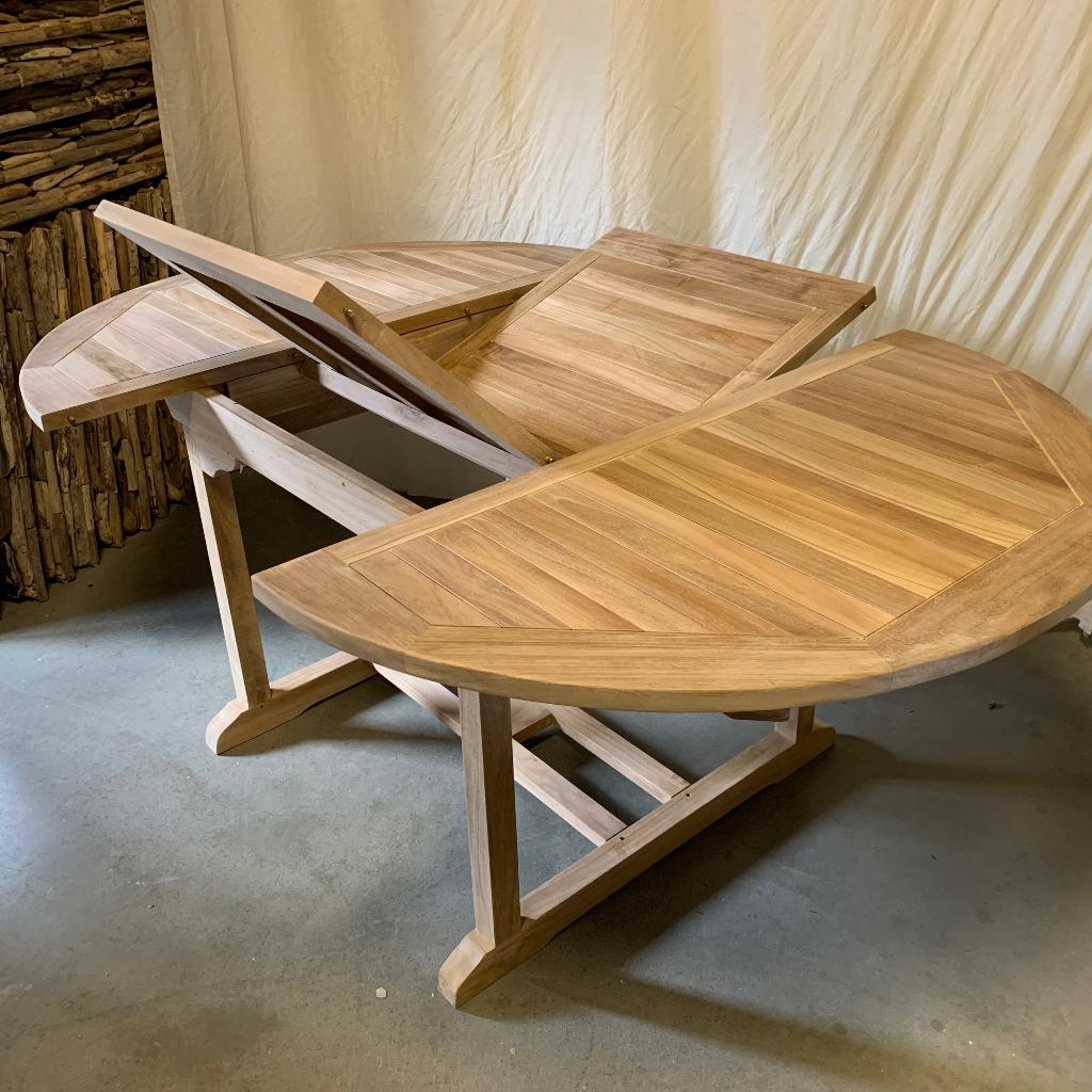 Tuintafel – uitschuifbaar - massief teakhout - TTM Wonen, Tuin en Terras, Tuintafels, TTM Wonen, Meubels – (Perzische) Tapijten en Woonaccessoires
