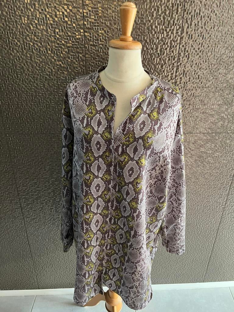 Sylver zijden blouse met slangenprint - Maat 46, Ophalen of Verzenden, Zo goed als nieuw, Maat 46/48 (XL) of groter, Overige kleuren