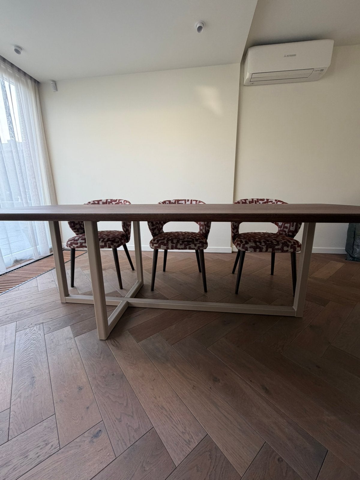 Eikenhouten eettafel te koop!, Ophalen, Eikenhout, 200 cm of meer, 50 tot 100 cm
