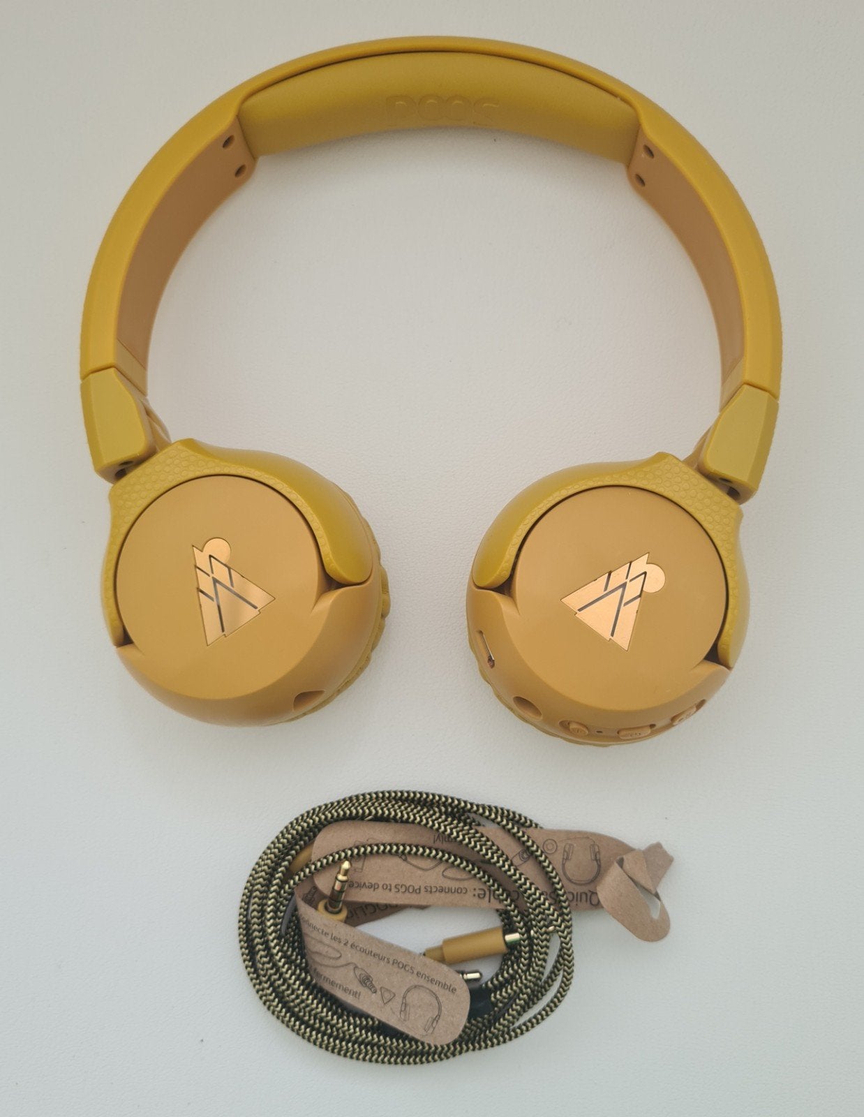 POGS Gecko kinderkoptelefoon mosterdgeel, Audio, Tv en Foto, Koptelefoons, Overige merken, Bluetooth, Ophalen of Verzenden, Zo goed als nieuw