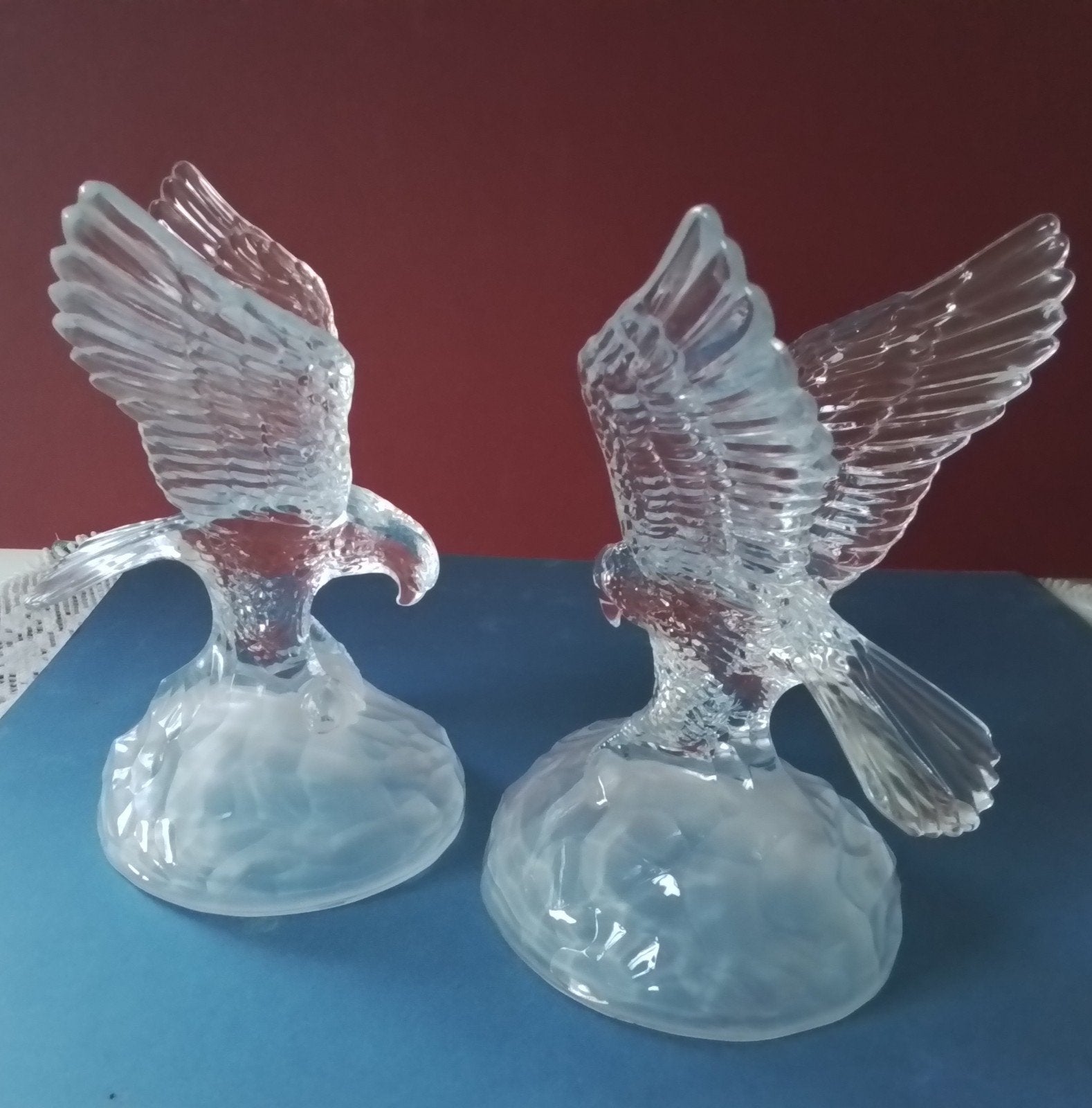 Christal D'arc,2 kristallen Eagles, Huis en Inrichting, Woonaccessoires | Kandelaars en Kaarsen, Ophalen of Verzenden
