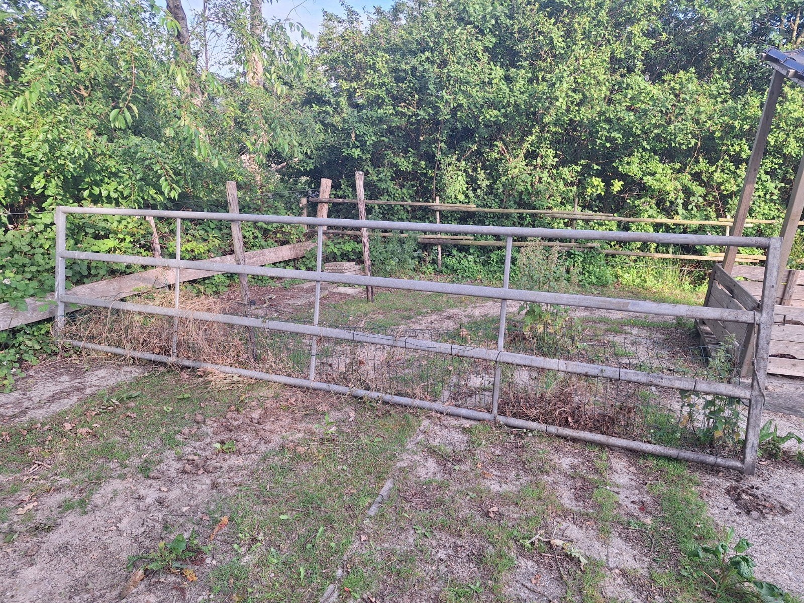 Zeer zwaar weidehek van goede kwaliteit (4.95m x 1.12m), Ophalen of Verzenden, Gebruikt, IJzer, Overige typen