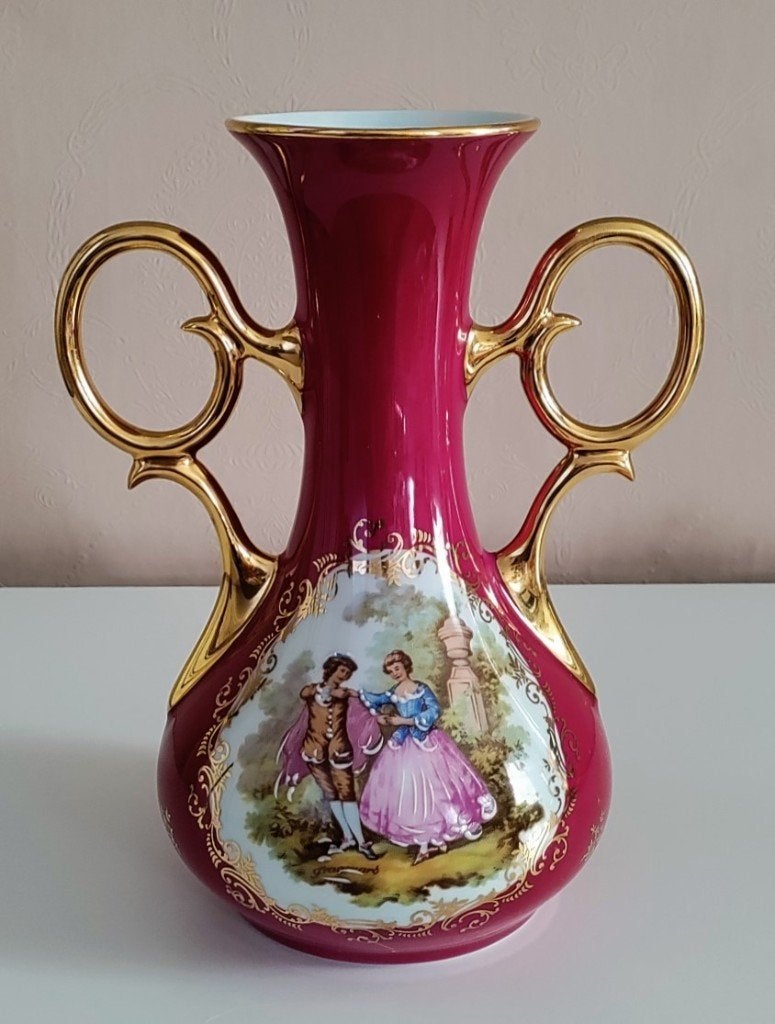VINTAGE PRACHTIGE LIMOGES PORSELEINEN VAAS, Antiek en Kunst, Ophalen of Verzenden