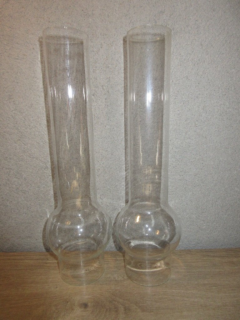 Glazen schoorsteen voor olielamp buikglas, Ophalen of Verzenden
