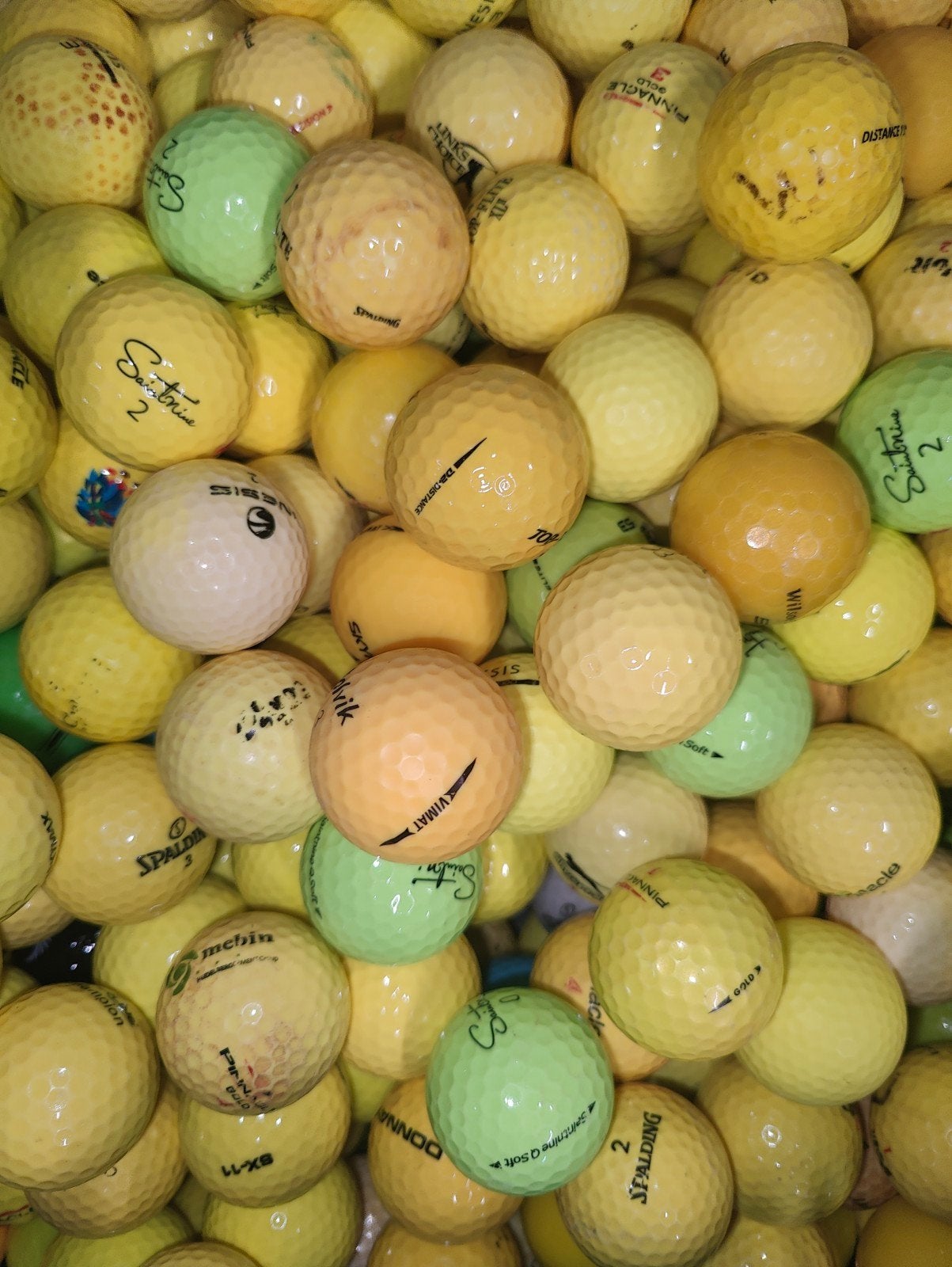 Gele golfballen mix 100 stuks, Ophalen of Verzenden, Bal(len)