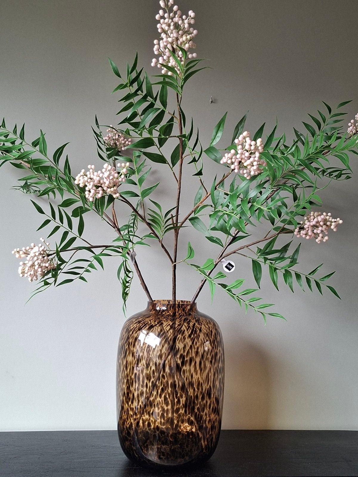Cheetah vaas XXL Vase the World H45 Nieuw incl 3 takken L130, Huis en Inrichting, Woonaccessoires | Vazen, Ophalen, Bruin, 45 cm