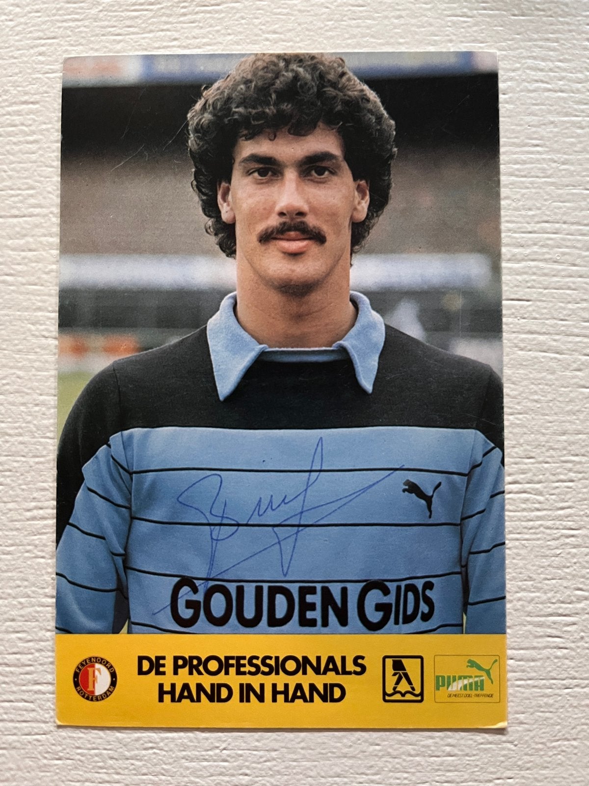 Feyenoord spelerskaart Brunings met handtekening, Verzamelen, Ophalen of Verzenden, Zo goed als nieuw, Feyenoord, Spelerskaart