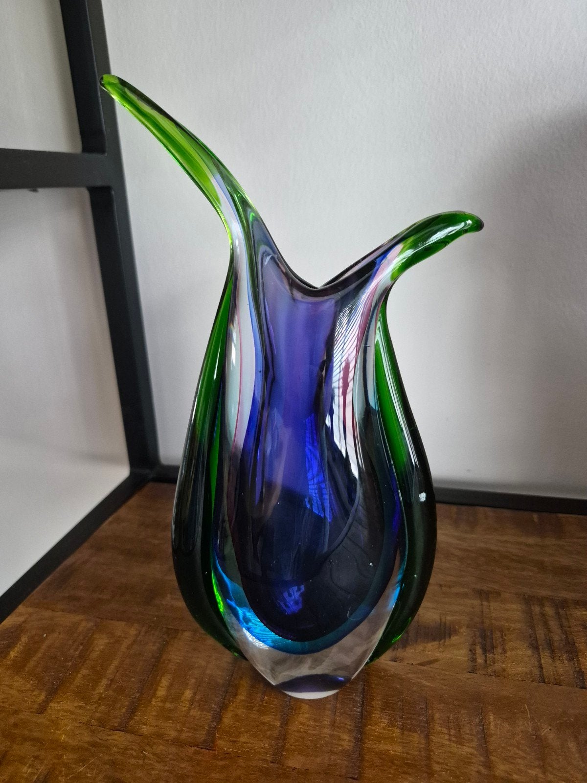Murano Sommerso Glazen Vaas - Flavio Poli Jaren '60, Antiek en Kunst, Ophalen of Verzenden