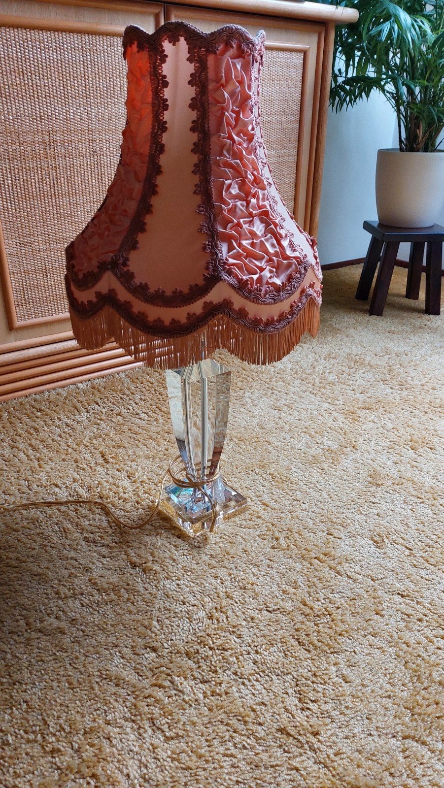 brocante vintage schemerlamp barok, Ophalen, Roze