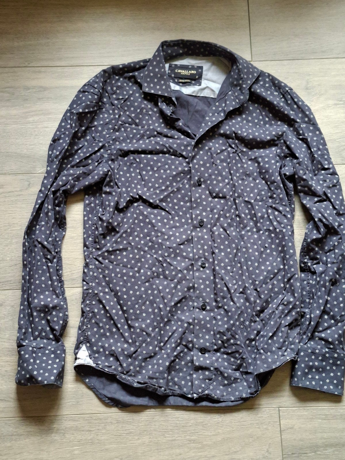 Cavallaro Napoli lange mouwen overhemd bloempatroon, Ophalen of Verzenden, Blauw, Cavallaro Napoli