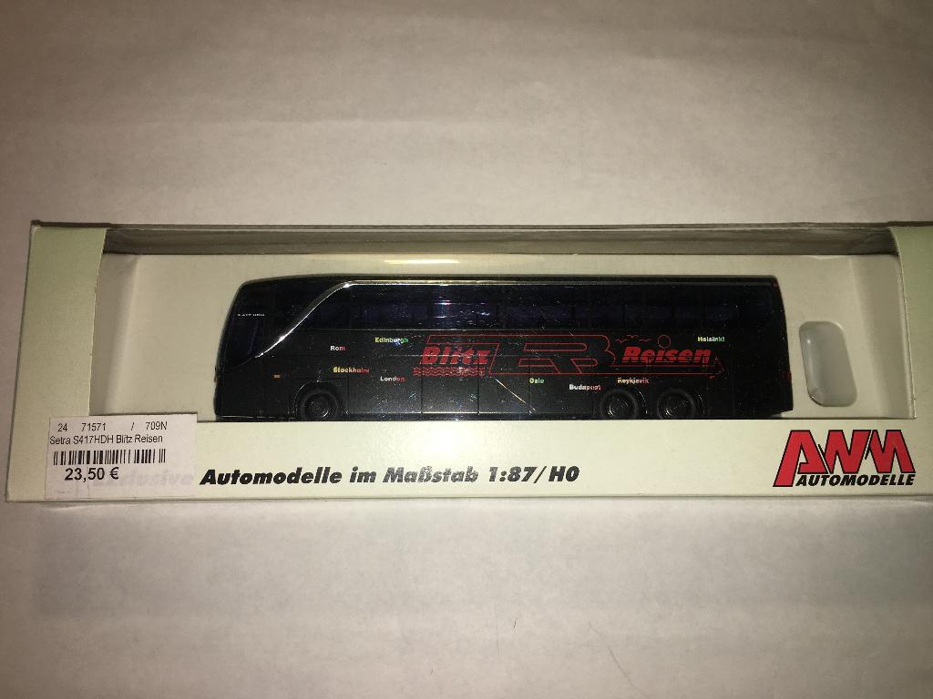 Setra S417 HDH Blitz Reisen - AWM 3as hoogdekker bus HO 1:87, Hobby en Vrije tijd, Modelauto's | 1:87, Ophalen of Verzenden, Nieuw