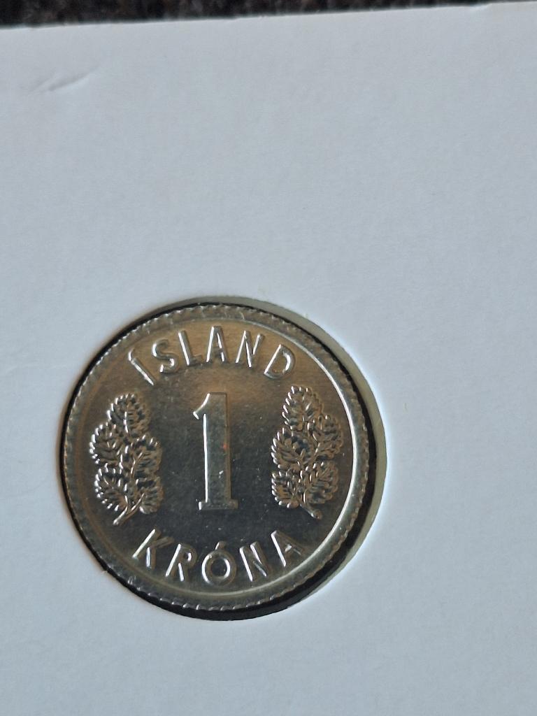 IJSLAND 1 kroon 1977 (#105), Postzegels en Munten, Munten | Europa | Niet-Euromunten, Ophalen of Verzenden, Overige landen, Losse munt