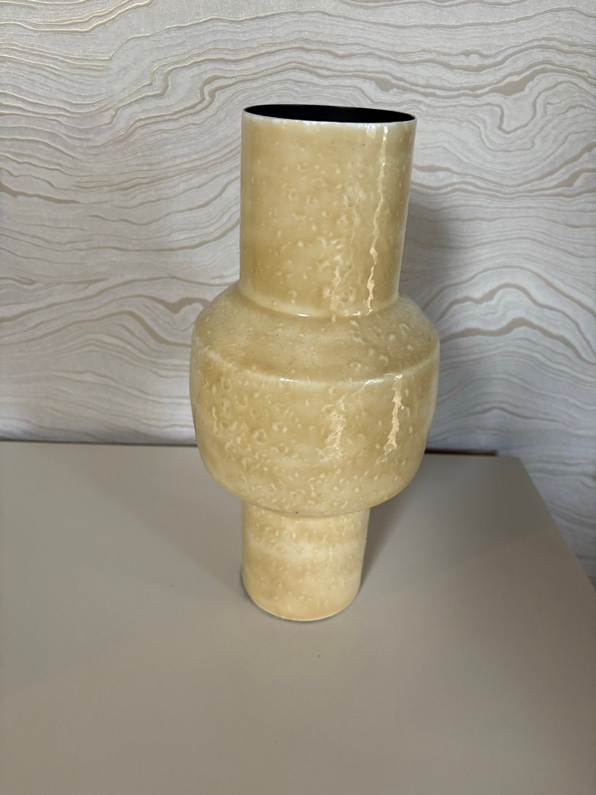 Light&Living Senuma Shiny Sand vaas - 30cm hoog, Met patroon/structuur, Ophalen of Verzenden, Zo goed als nieuw, Steen/keramiek