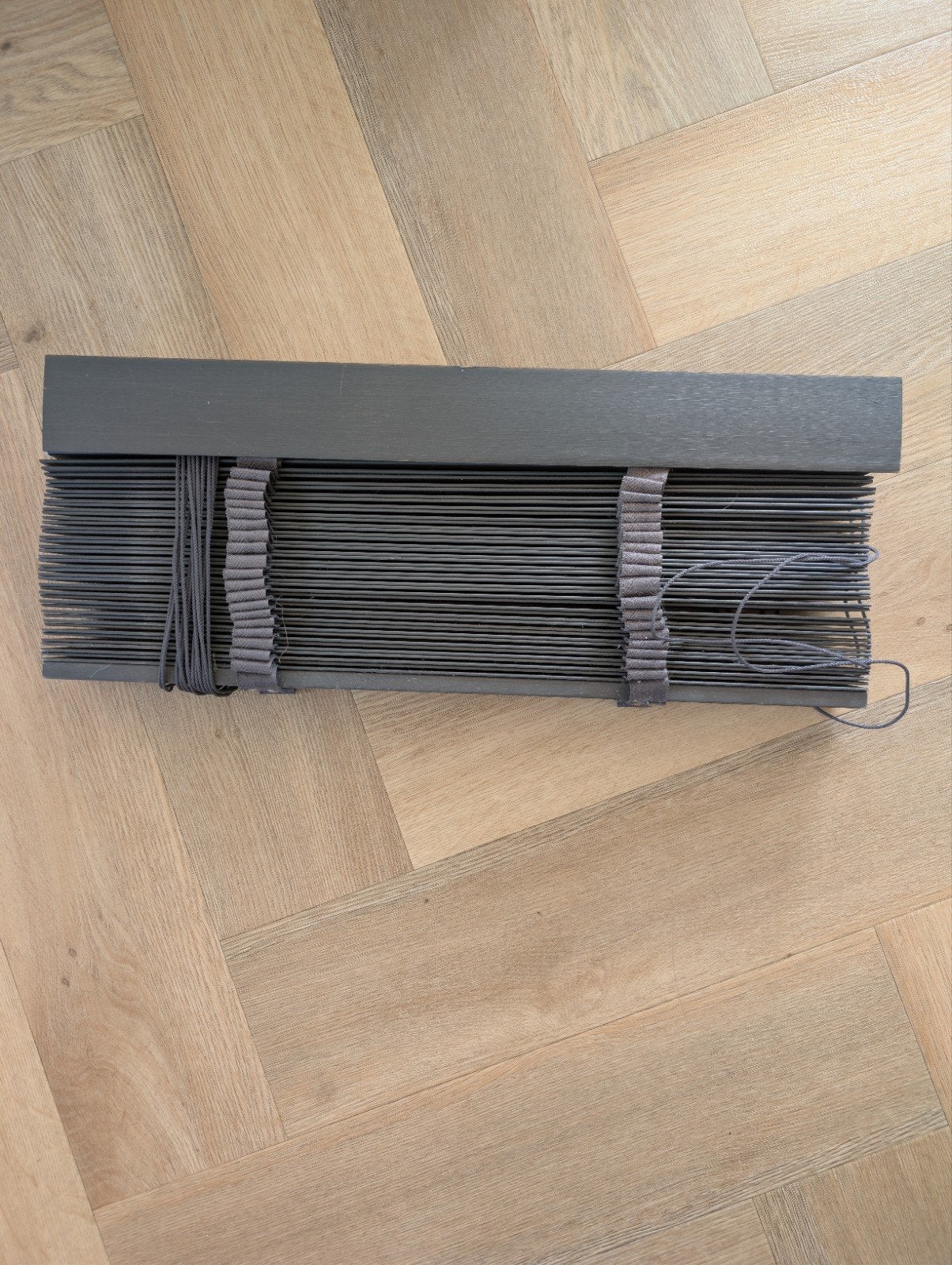 Bamboe Luxaflex Antraciet - 56.6x193 cm, Ophalen of Verzenden, Gebruikt, Grijs