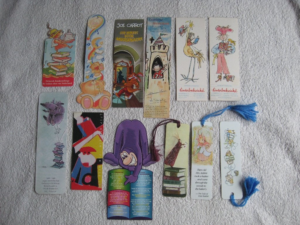 12 bladwijzers/boekenleggers van kinderboeken, Verzamelen, Verzenden, Zo goed als nieuw, Kind