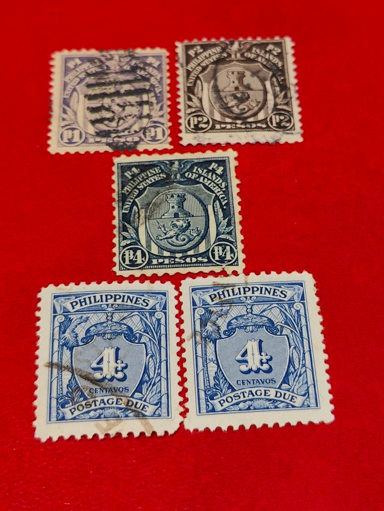 Filipijnse postzegels - 5 stuks gestempeld, Ophalen of Verzenden, T/m 1940, Gestempeld