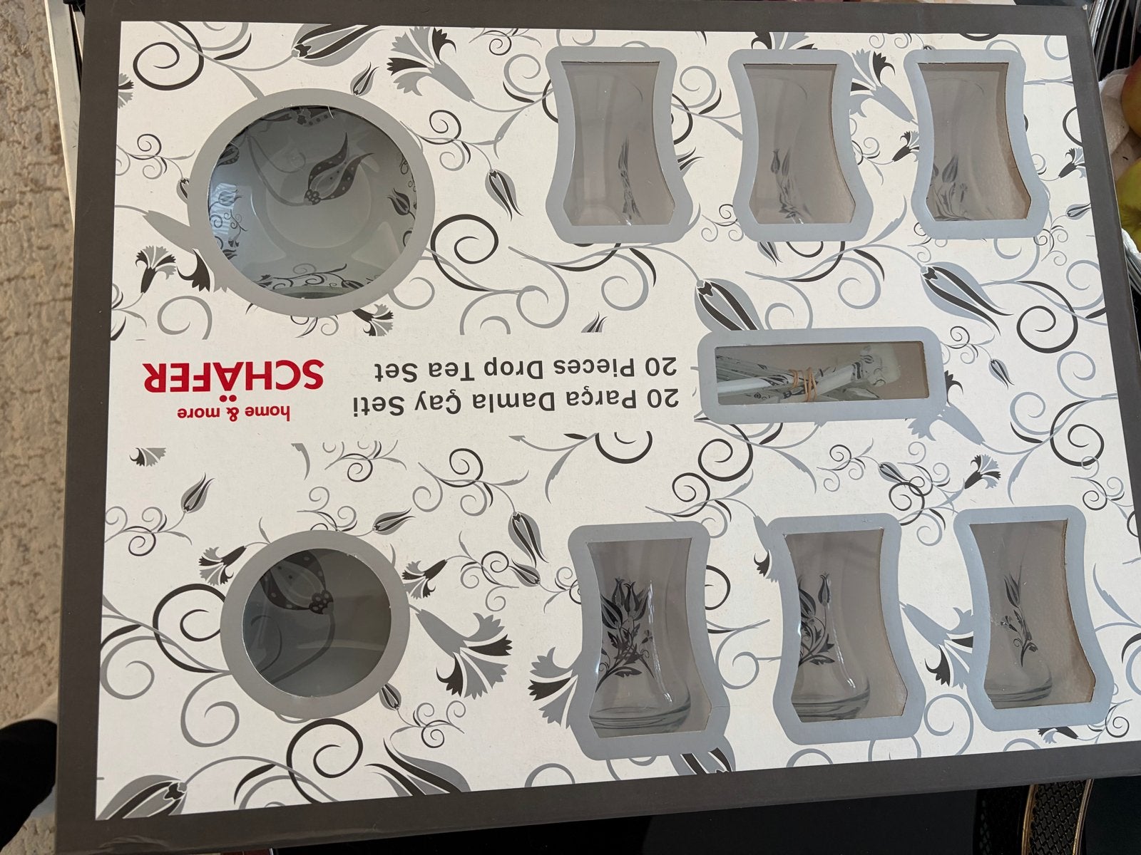 SCHÄFER 20-delig Theeservies - Nieuw in doos, Ophalen, Overige merken, Nieuw, Glas