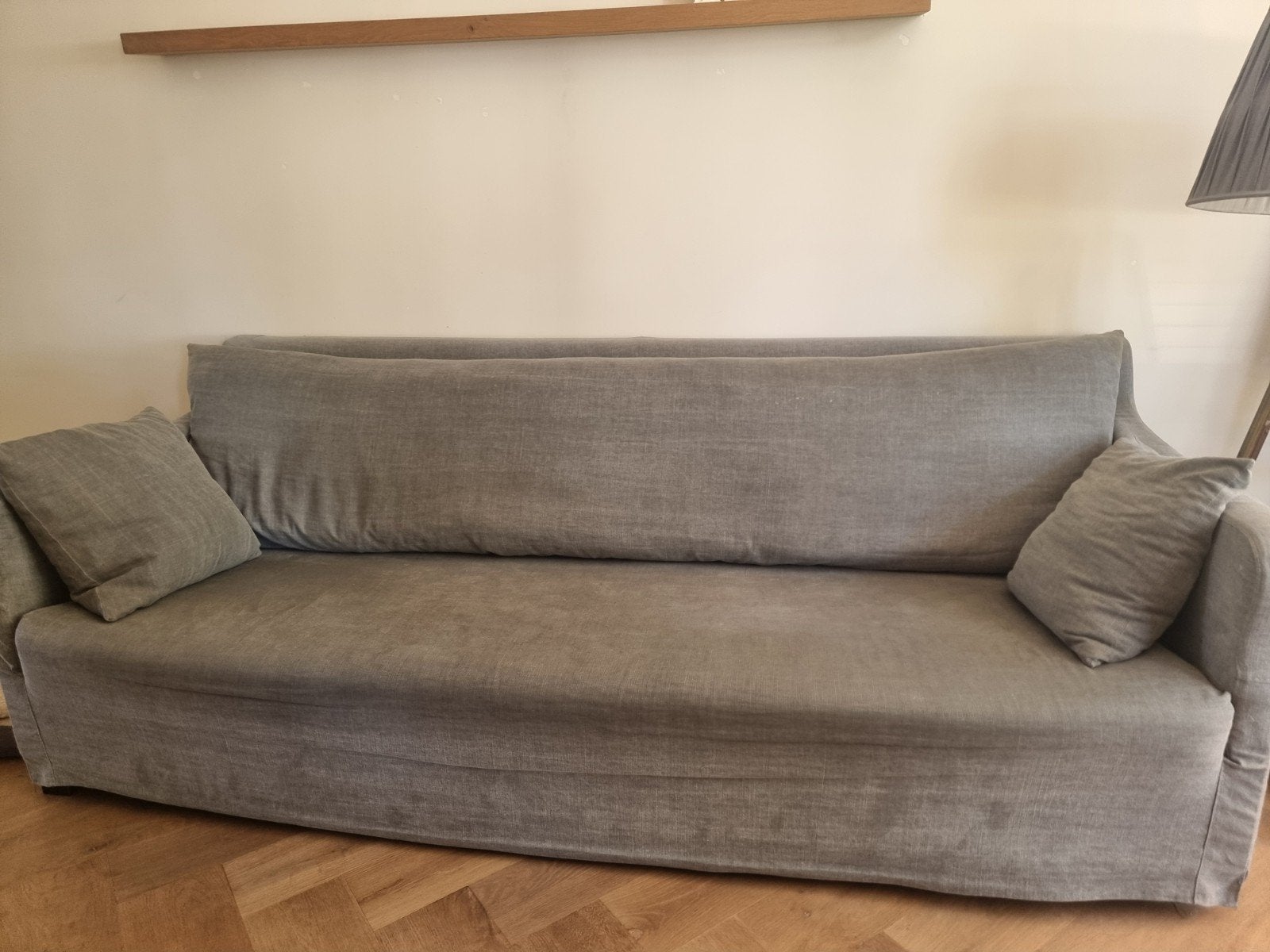 Hoffz bank antraciet Kiss grey, wasbare hoezen., Gebruikt, Driepersoons, 75 tot 100 cm, Ophalen of Verzenden