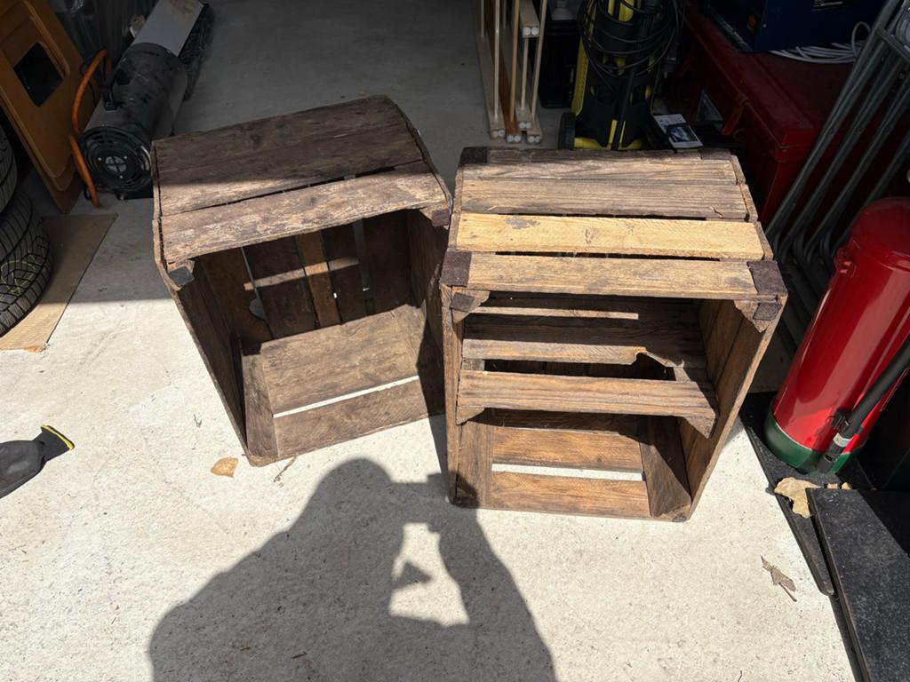 Vintage houten kratten - Set van 2, Ophalen, Gebruikt
