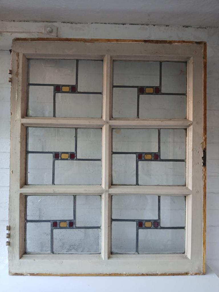 2 Ramen glas in lood, Ophalen, Gevelraam of Ruit, Gebruikt, Minder dan 80 cm