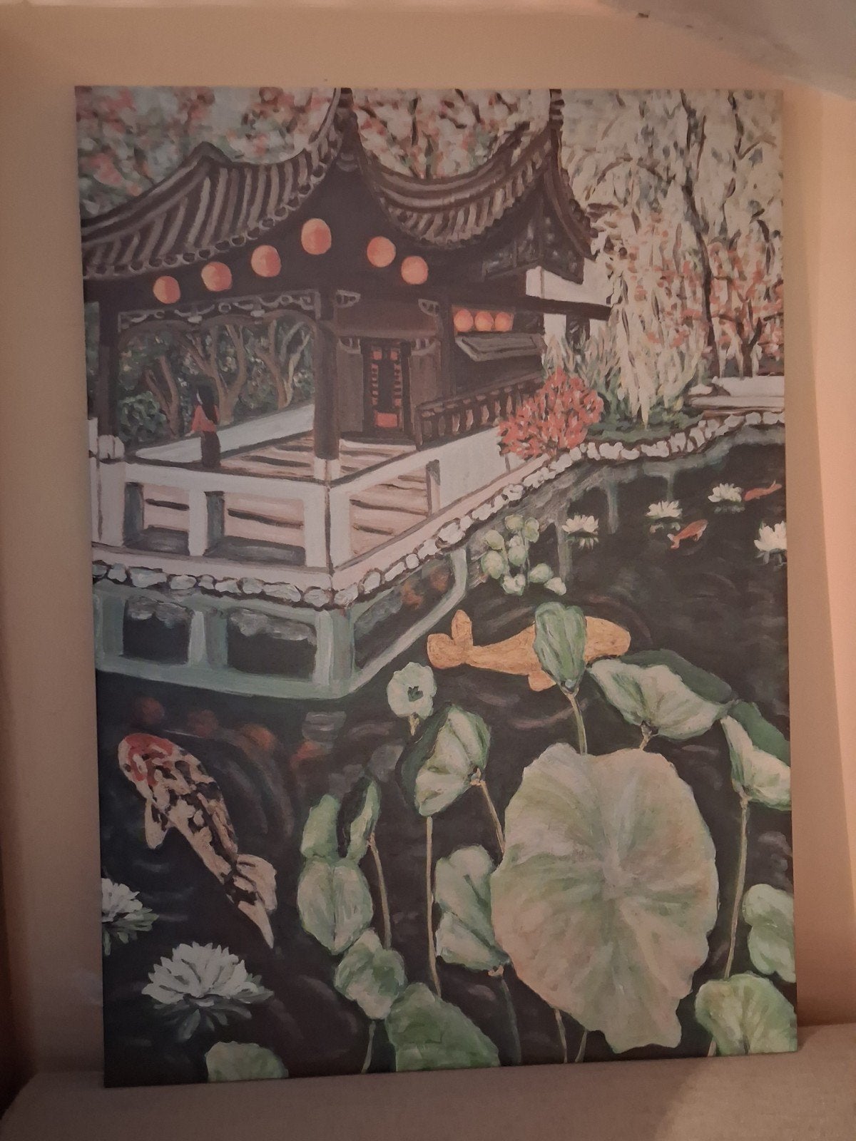 Schilderij Aziatische tuin, Ophalen, 50 tot 100 cm, 50 tot 75 cm