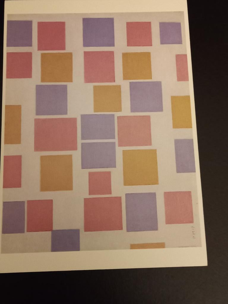 Kunstkaart Piet Mondriaan compositie met kleurvlakjes, Verzenden, Ongelopen, Sterren en Beroemdheden
