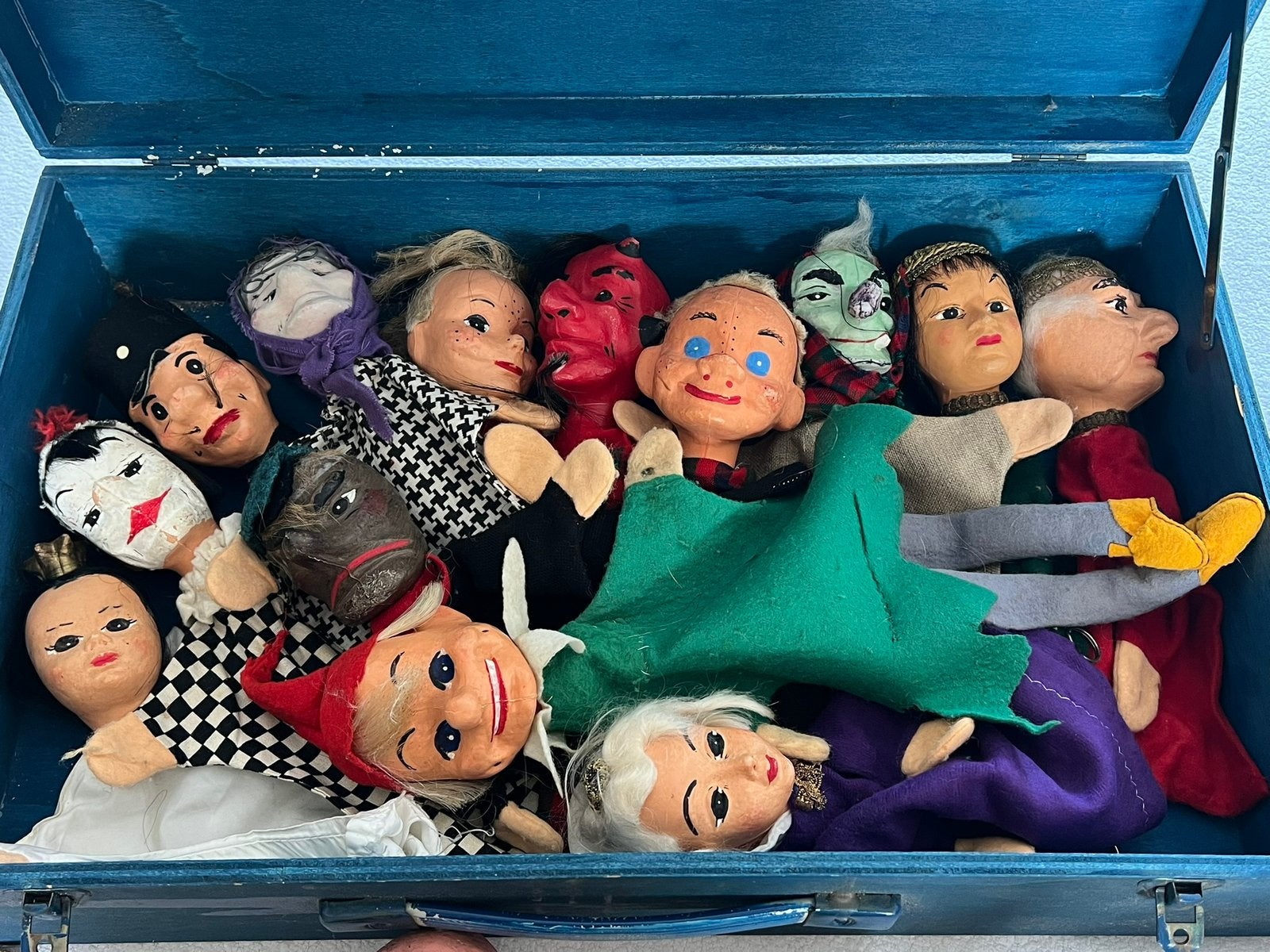 Vintage jaren 70 handpoppen uit Duitsland, Ophalen, Gebruikt