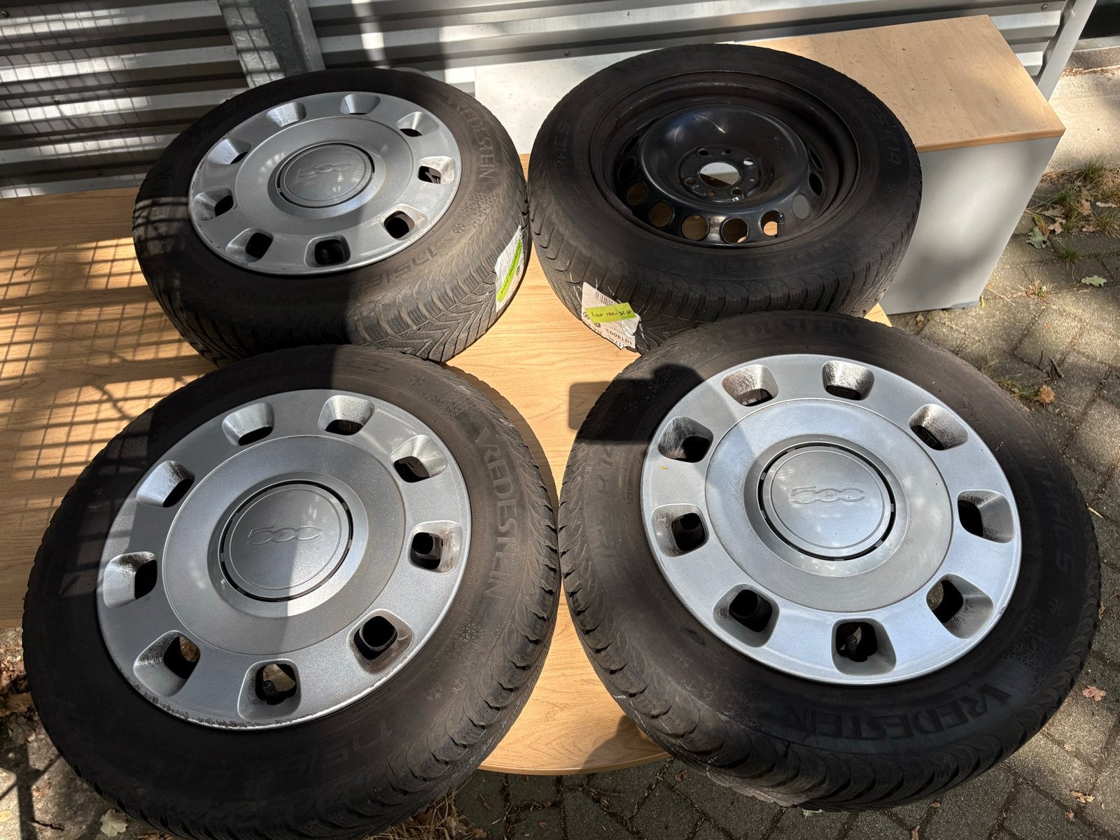 Winterwielset Fiat 500 | 175/65 R14 | 14 inch, 14 inch, Gebruikt, 175 mm, Banden en Velgen