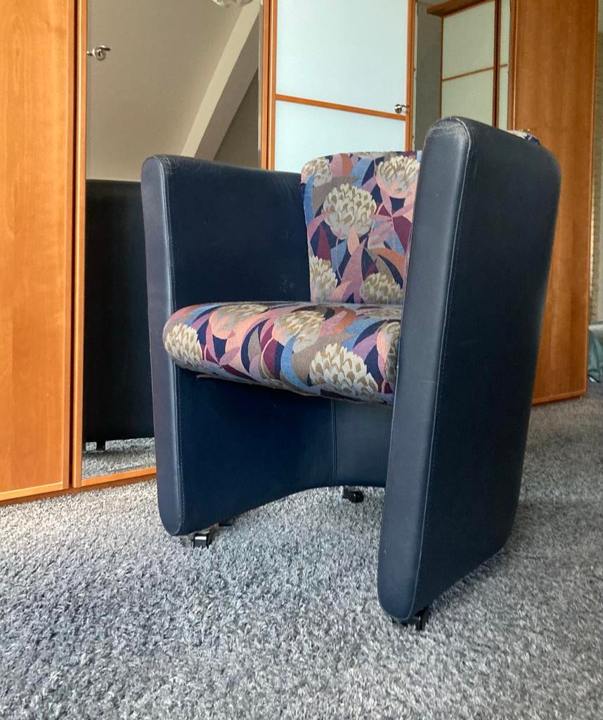 Leolux fauteuil met unieke stoffering, Ophalen, Gebruikt, 75 tot 100 cm, Leer
