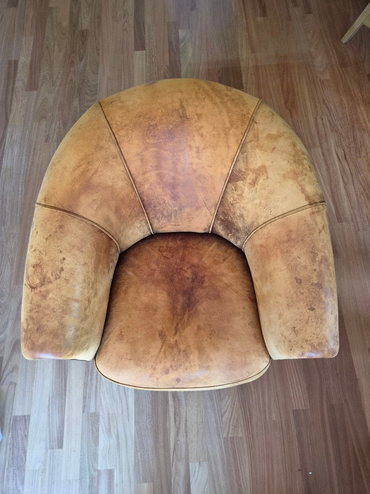 Vintage Leren Fauteuil - Origineel Joris Design, Huis en Inrichting, Fauteuils, Ophalen, Gebruikt, 75 tot 100 cm, 75 tot 100 cm