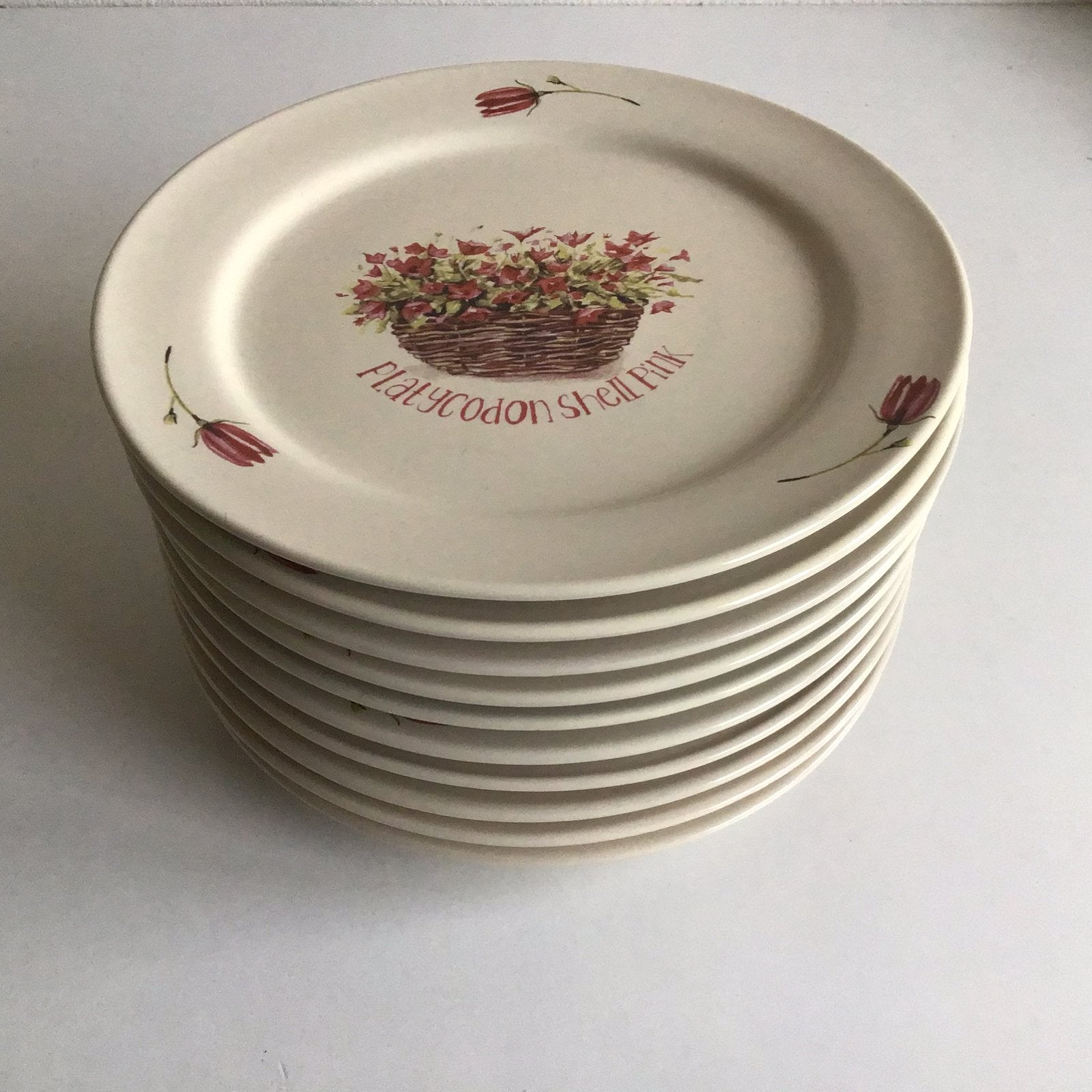 10x JET Platycodon shell pink ontbijtbord bord - 19 cm NIEUW, Keramiek, Landelijk/Boerenbont, Nieuw, Ophalen of Verzenden