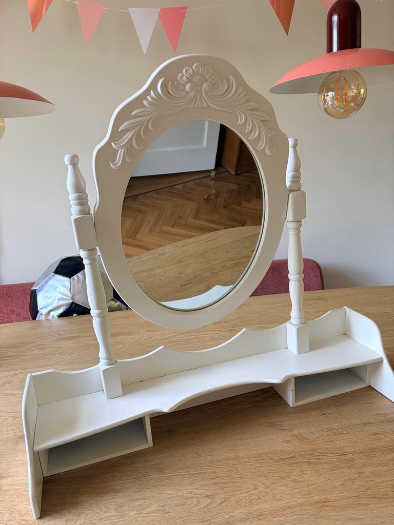 Vintage make-up spiegel met opbergruimte, Ophalen, Ovaal, 50 tot 100 cm, Minder dan 100 cm