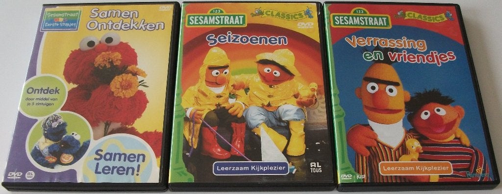 Dvd *** SESAMSTRAAT *** 3 stuks, Alle leeftijden, Tv-serie, Zo goed als nieuw, Educatief