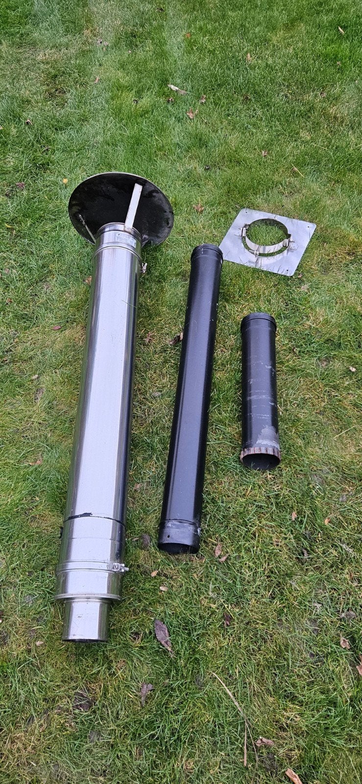 RVS en zwarte kachelpijpen met toebehoren, Ophalen, Gebruikt, 60 tot 150 cm, Overige typen
