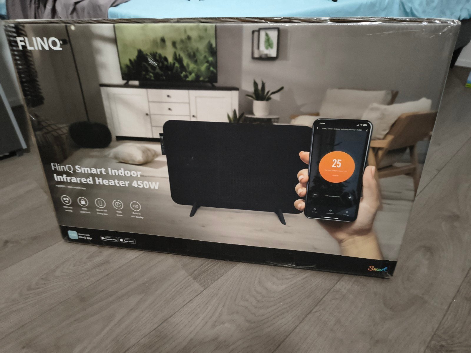 FlinQ Smart Infrarood Heater 450W Eco, WiFi, LED Display, Ophalen of Verzenden