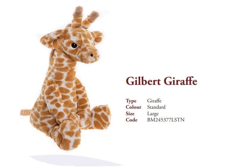 Charlie Bears Bear and Me Gilbert Giraffe, 43cm., Overige merken, Headbear@charliebears.com, Nieuw, Ophalen of Verzenden