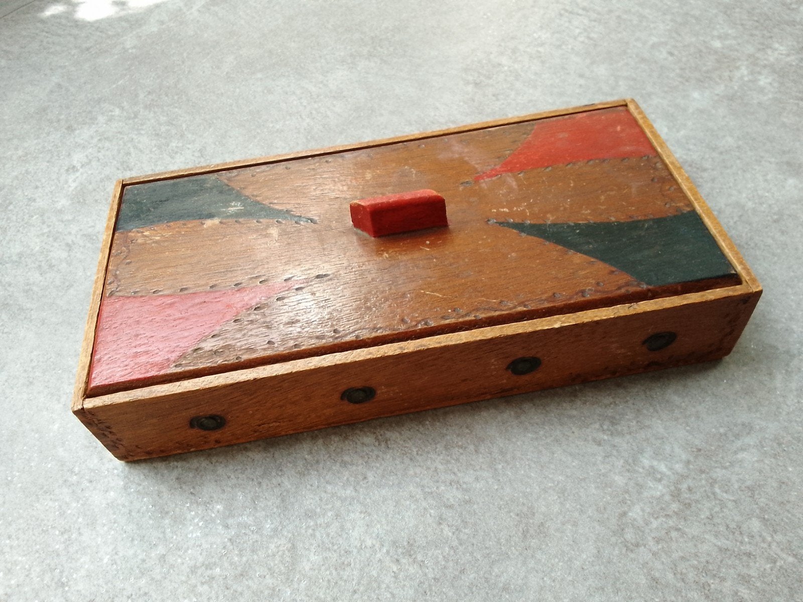 Oud houten doosje, voor speelkaarten?, Antiek en Kunst, Ophalen of Verzenden