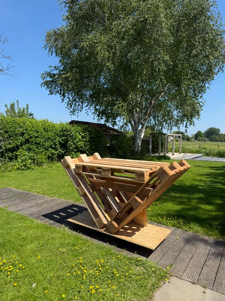Dj booth van pallets, Ophalen, Gebruikt