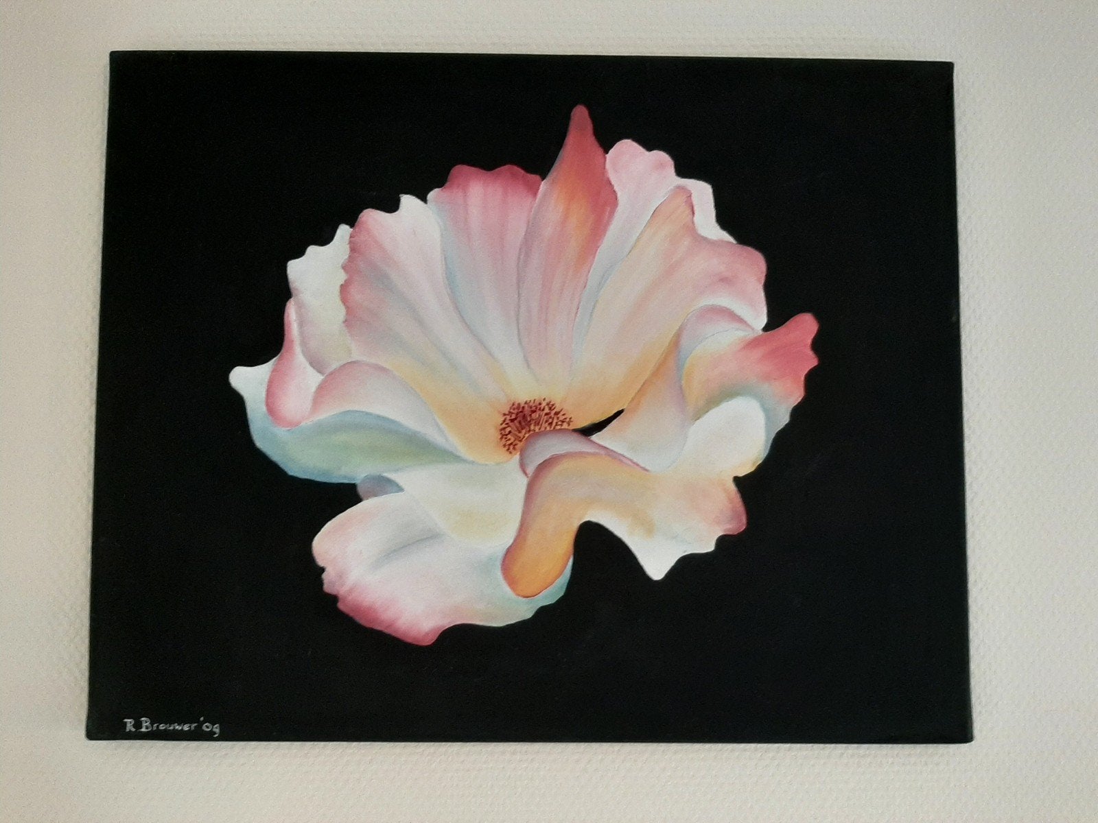 Schilderij bloemen, Antiek en Kunst, Kunst | Schilderijen | Modern, Ophalen of Verzenden