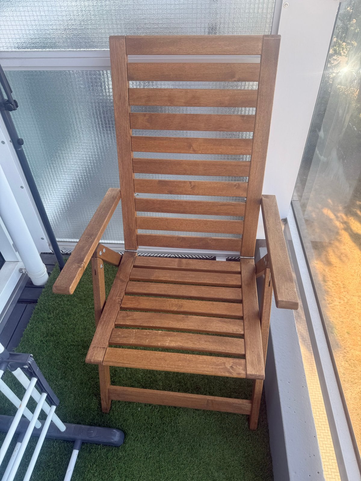 IKEA NÄMMARÖ verstelbare twee tuinstoel en tafel, Ophalen of Verzenden, Gebruikt, Hout, Inklapbaar