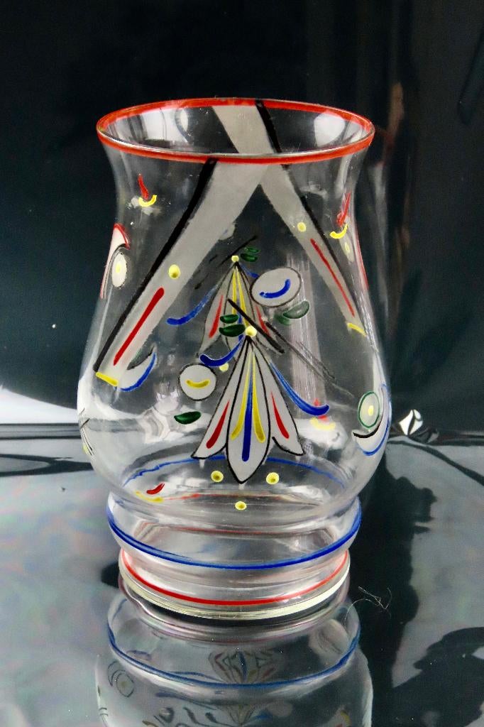 Art Deco vaas - geëmailleerd - gaaf - ca 1920, Antiek en Kunst, Antiek | Glas en Kristal, Ophalen of Verzenden