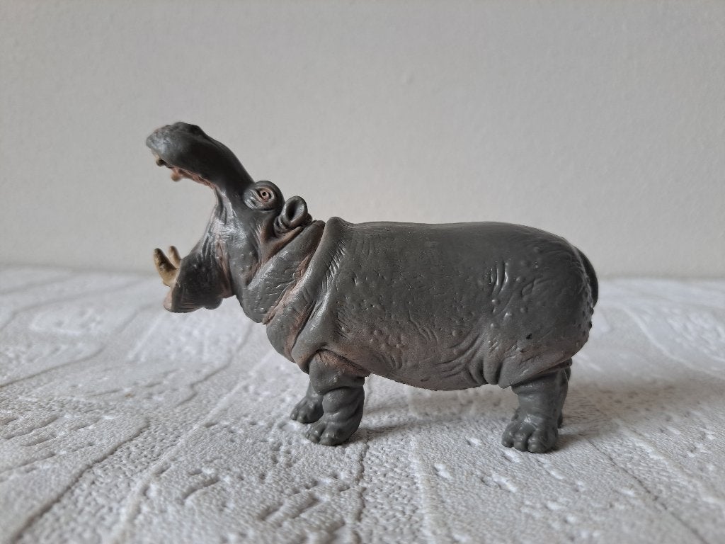 Schleich Nijlpaard Hard Rubber 14132 1998, Ophalen of Verzenden, Zo goed als nieuw, Wild dier, Beeldje of Figuurtje