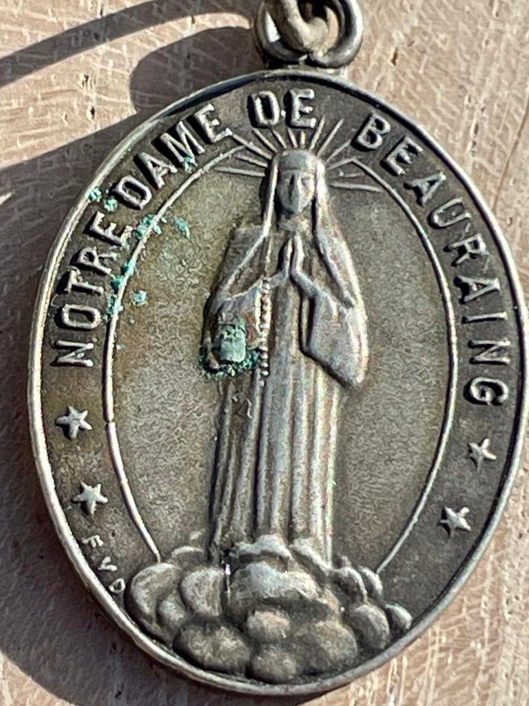 Vintage religieuze medaille Onze-Lieve-Vrouw van Beauraing, Ophalen of Verzenden