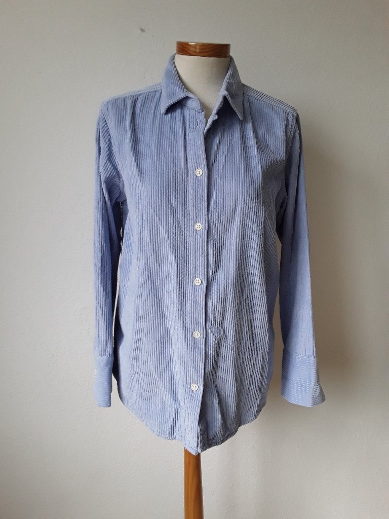 Lichtblauwe rib blouse mt S, nieuw, Nieuw, Maat 36 (S), Hema, Verzenden