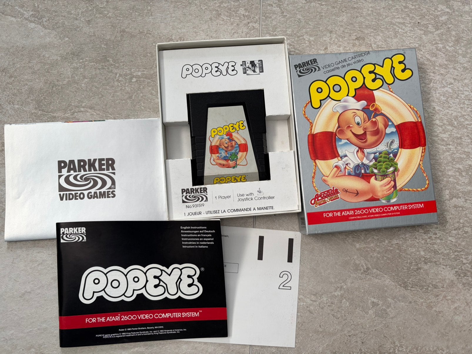 Atari 2600 Popeye in doos, Spelcomputers en Games, Games | Atari, Avontuur en Actie, Gebruikt, 1 speler, Ophalen of Verzenden