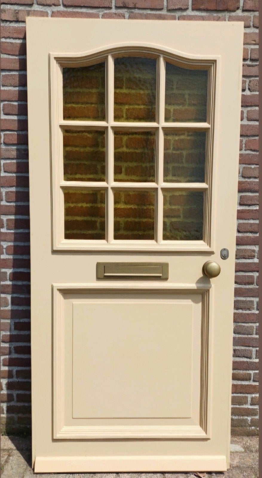 Merbau hardhouten voordeur met glas in topstaat, 93x201,5 cm, Ophalen, Gebruikt, 80 tot 100 cm, Buitendeur