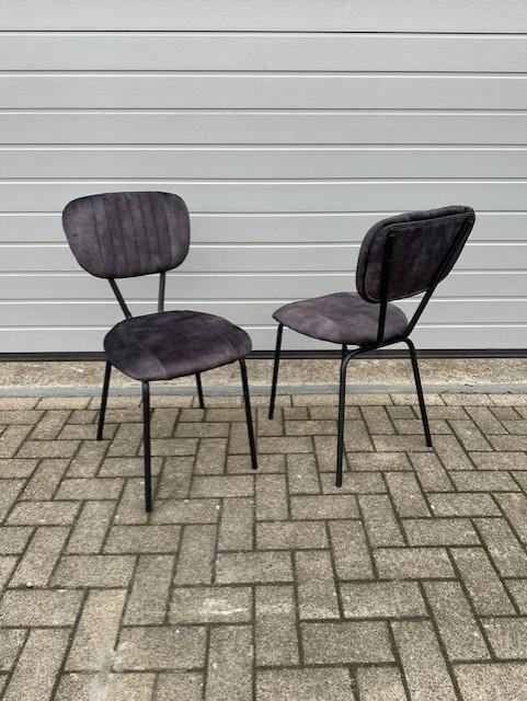 72 restaurant bistro stoelen antraciet adore garbo nieuw!!, Huis en Inrichting, Stoelen, Ophalen, Nieuw, Stof, Grijs
