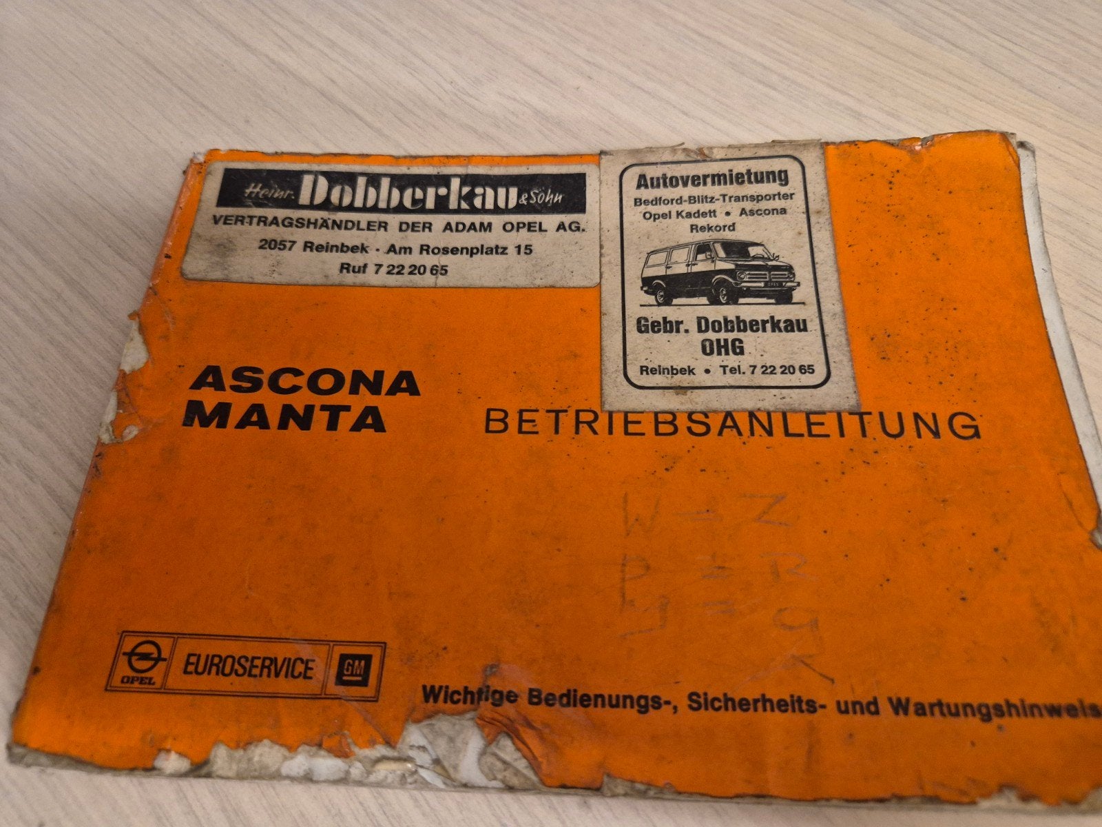 1975 Opel Manta B handleiding gebruikt klein prijsje, Ophalen of Verzenden