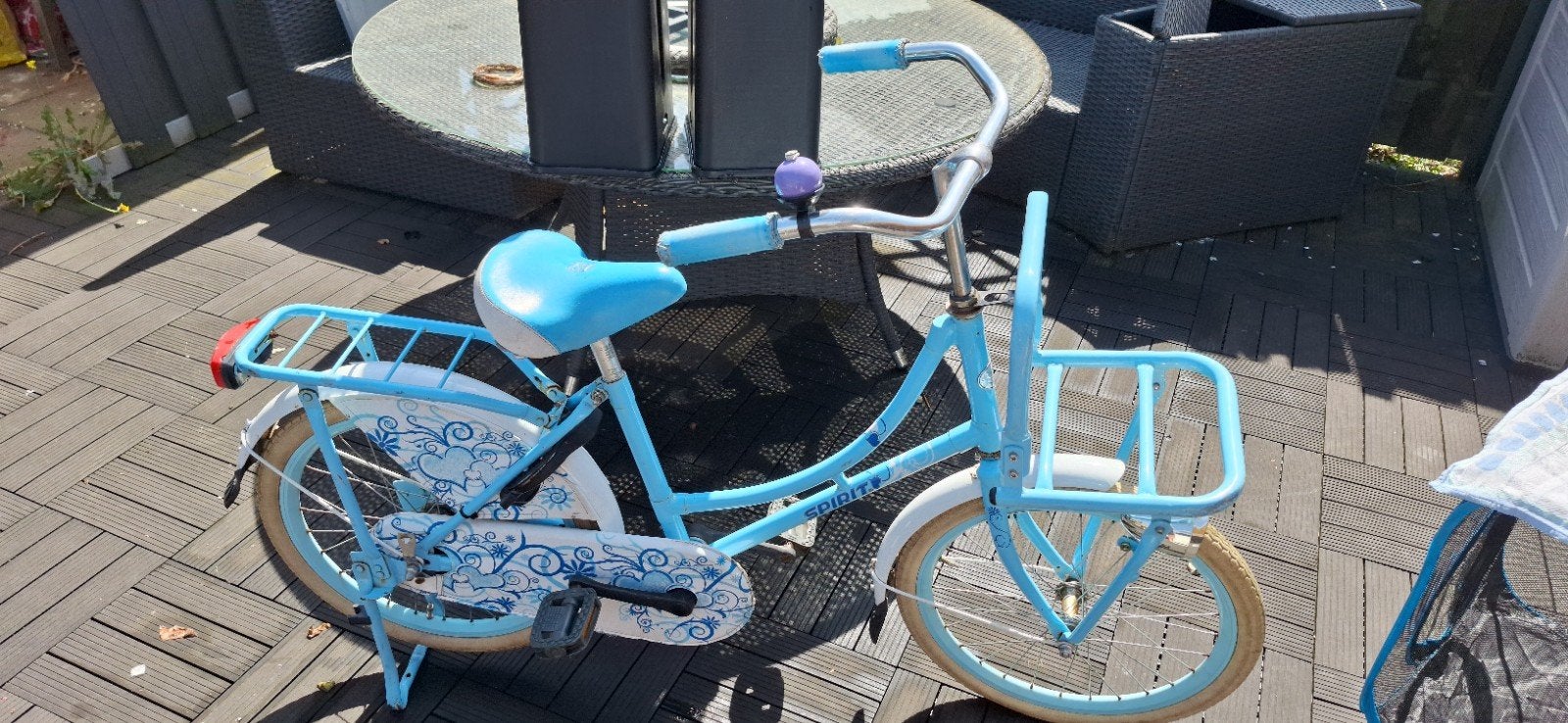 Spirit lichtblauwe meisjesfiets 20 inch, Ophalen, Terugtraprem, Gebruikt, Spirit Cargo