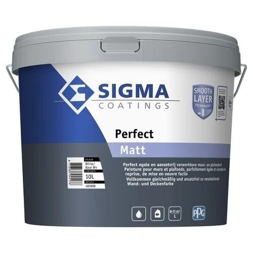 Muurverf - Sigma Perfect Matt - RAL 9016 - 10 L, Ophalen, 5 tot 10 liter, Wit, Nieuw